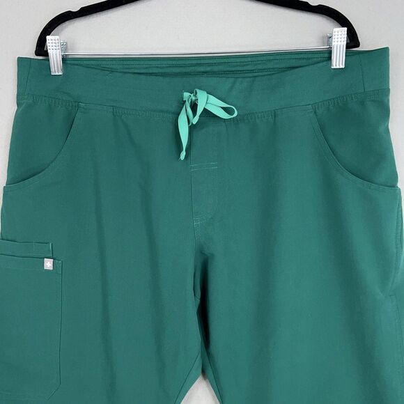 Figs Pants Womens XL Petite Green Yola Scrub Cargo Tech Minimal Utility Nurse - Picture 2 of 14